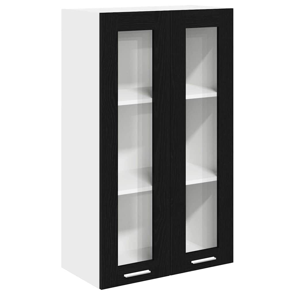 Hängeschrank Schwarz Eichen-Optik 60 x 31 x 100 cm