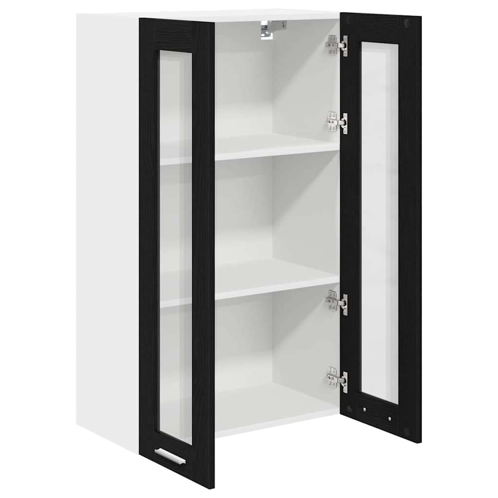 Hängeschrank Schwarz Eichen-Optik 60 x 31 x 100 cm