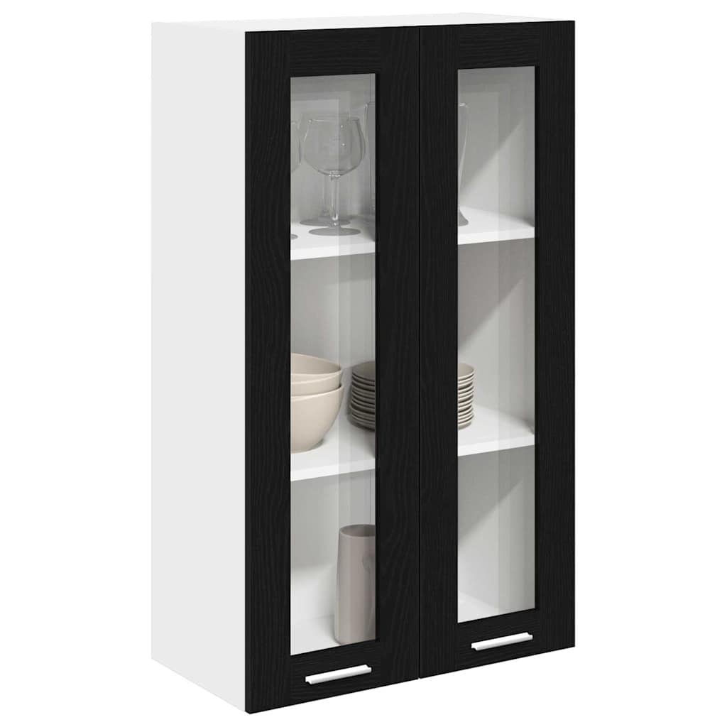 Hängeschrank Schwarz Eichen-Optik 60 x 31 x 100 cm