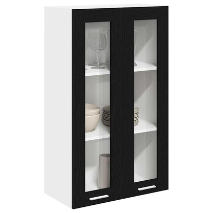 Hängeschrank Schwarz Eichen-Optik 60 x 31 x 100 cm