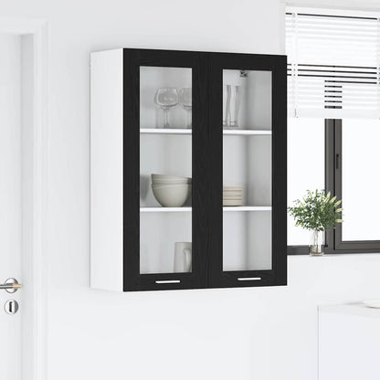 Hängeschrank Schwarz Eichen-Optik 80 x 31 x 100 cm