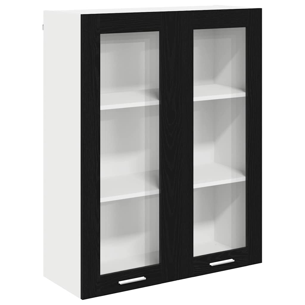 Hängeschrank Schwarz Eichen-Optik 80 x 31 x 100 cm
