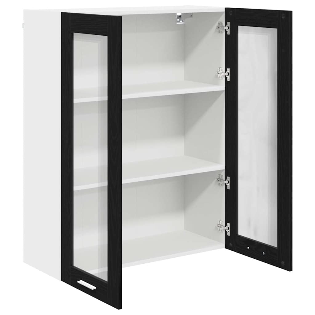 Hängeschrank Schwarz Eichen-Optik 80 x 31 x 100 cm