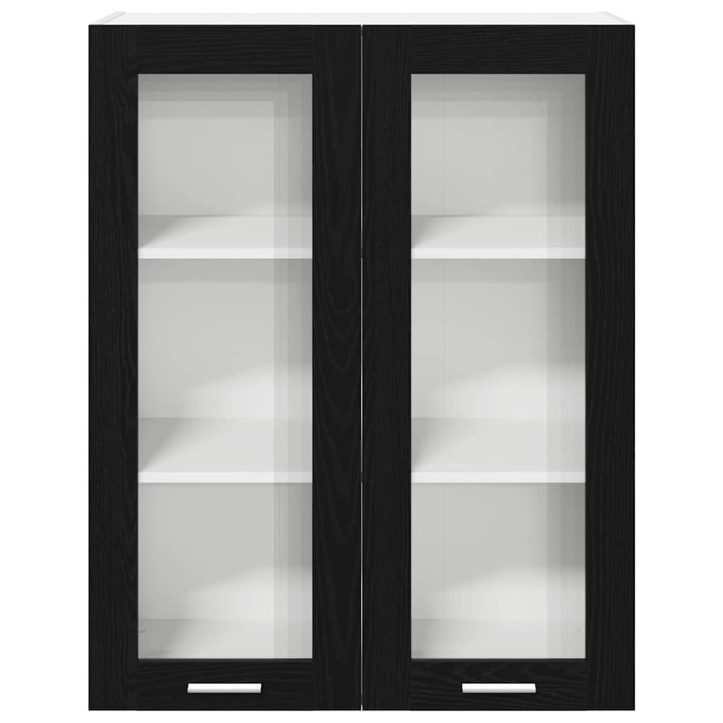 Hängeschrank Schwarz Eichen-Optik 80 x 31 x 100 cm