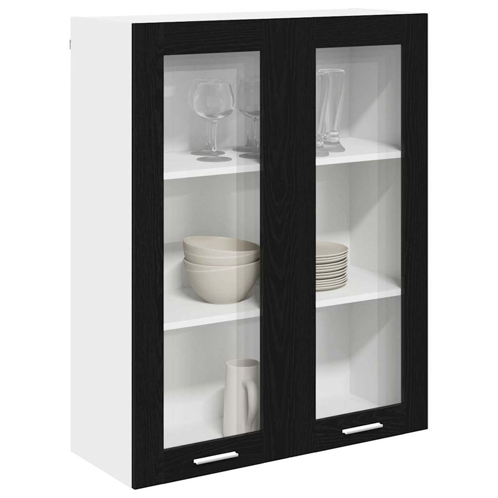Hängeschrank Schwarz Eichen-Optik 80 x 31 x 100 cm