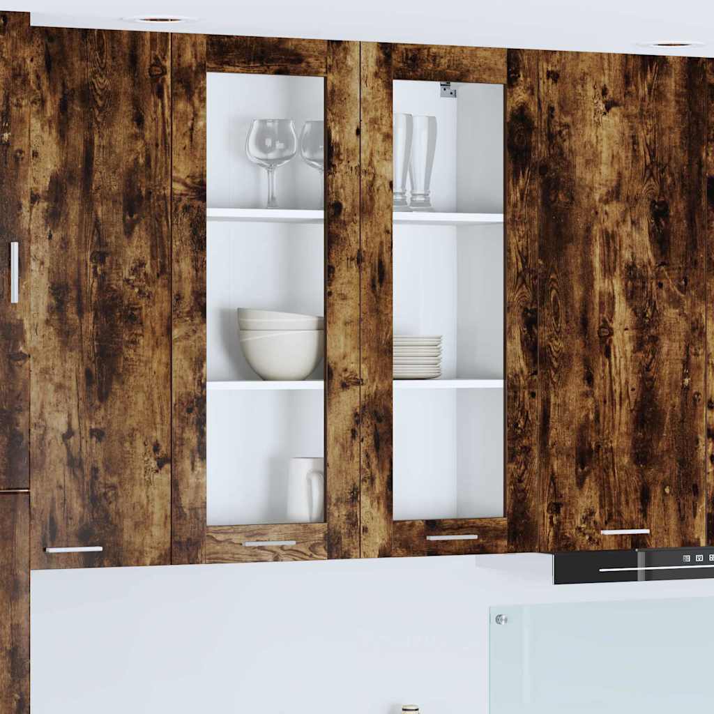 Hängeschrank mit Regal Riga Geräucherte Eiche 80 x 31 x 100 cm