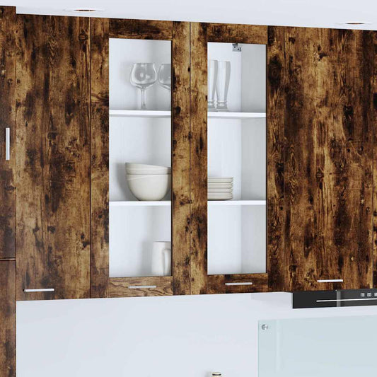 Hängeschrank mit Regal Riga Geräucherte Eiche 80 x 31 x 100 cm