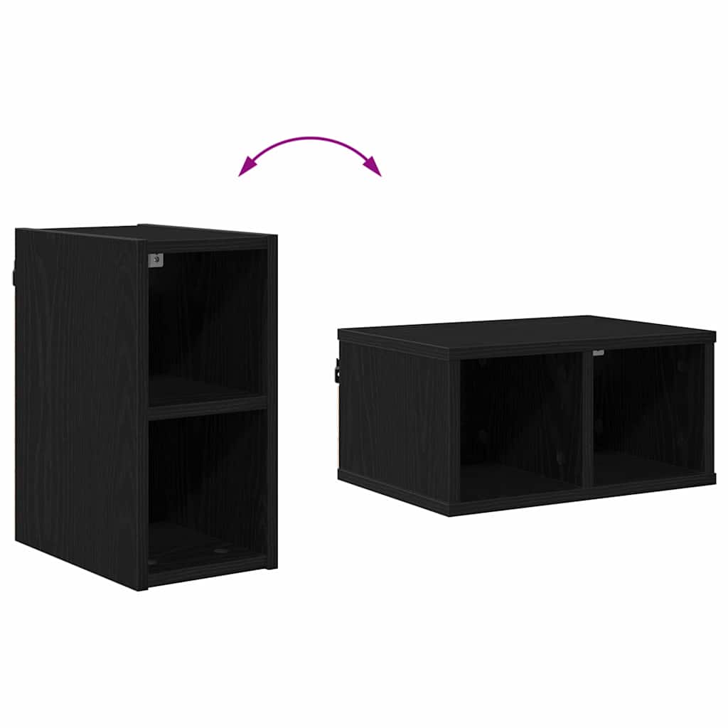 Hängeschrank Schwarz Eichen-Optik 20 x 29,5 x 40 cm