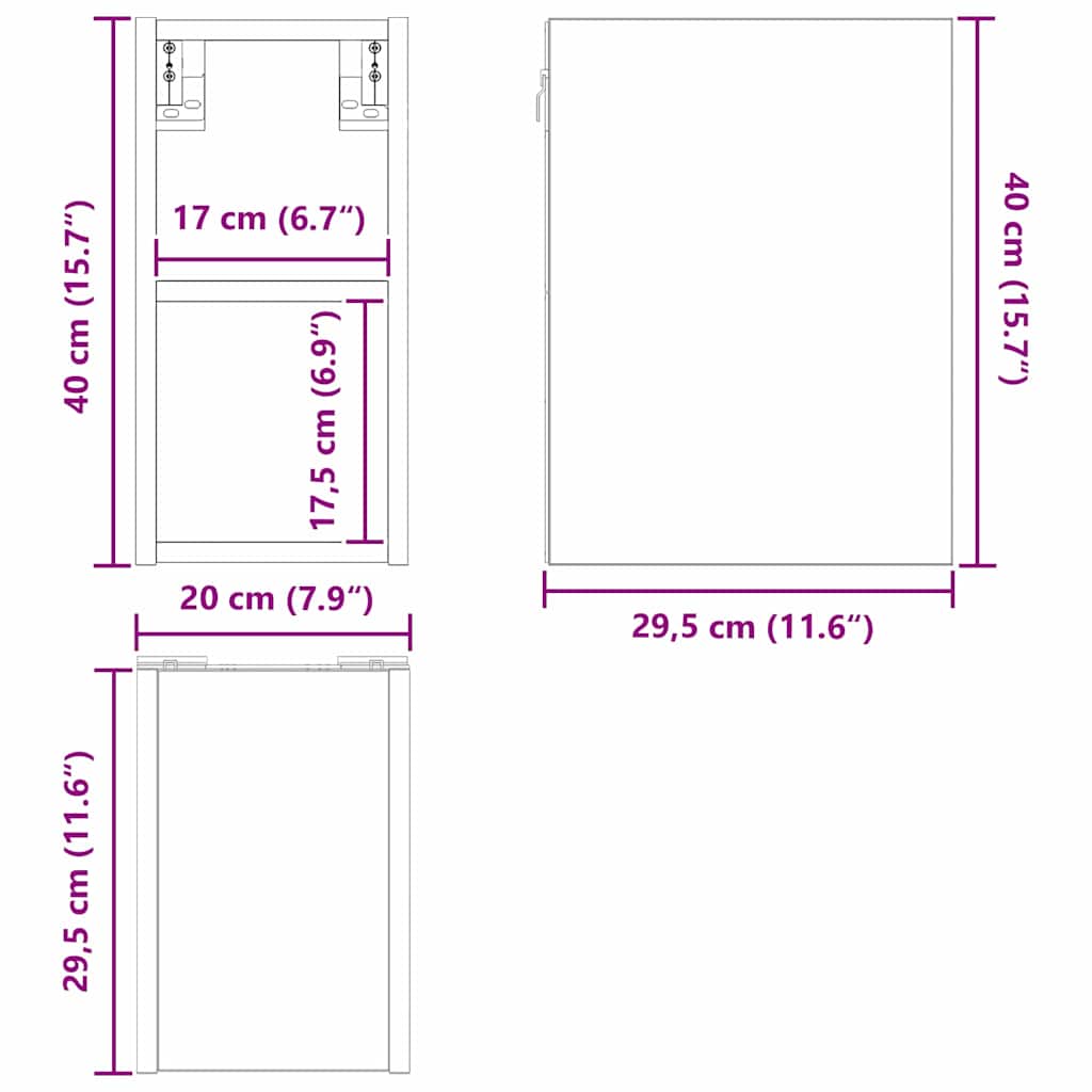 Hängeschrank Sonoma-Eiche 20 x 29,5 x 40 cm Holzwerkstoff
