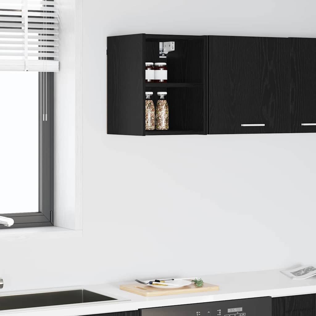 Hängeschrank Schwarz Eichen-Optik 30 x 29,5 x 40 cm