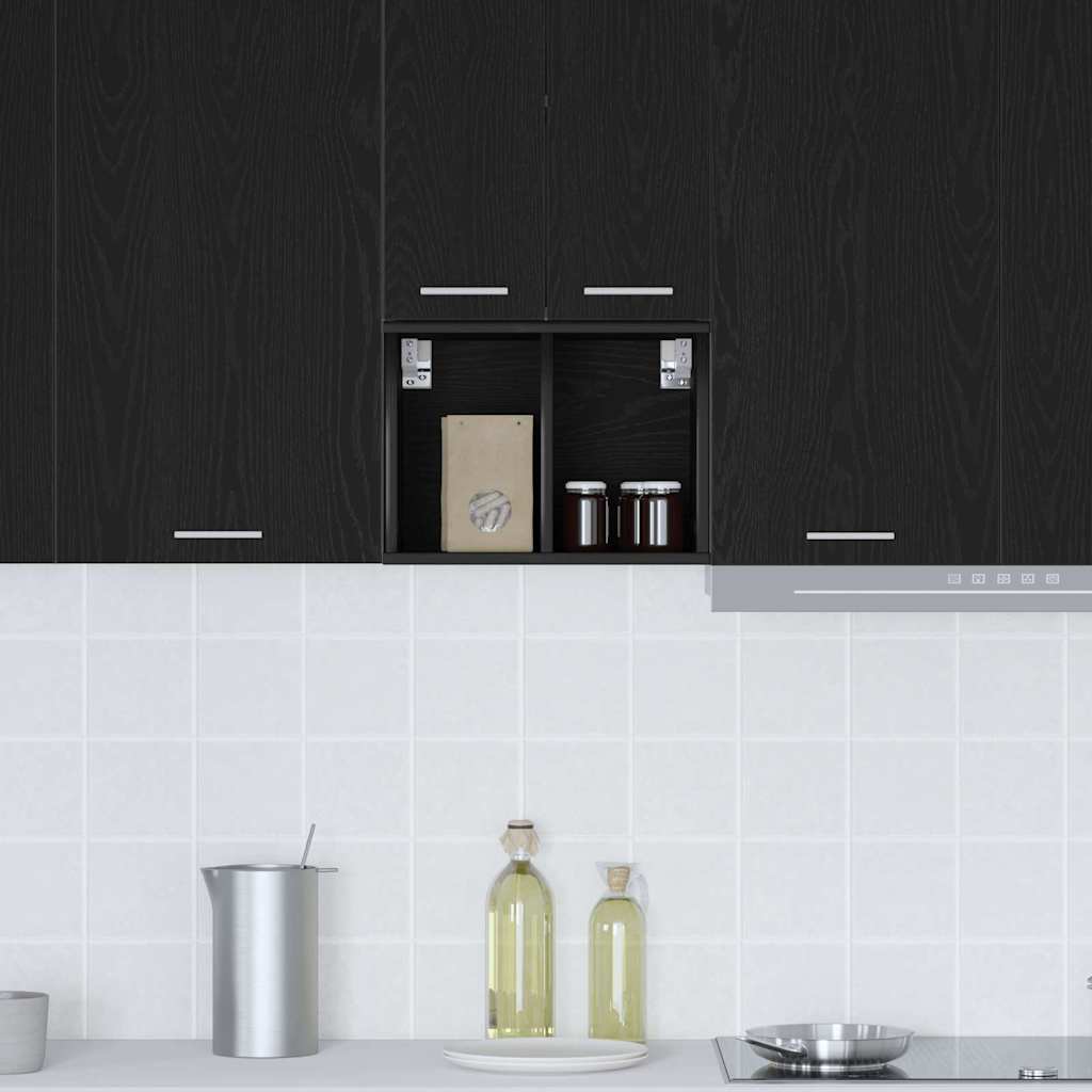 Hängeschrank Schwarz Eichen-Optik 30 x 29,5 x 40 cm