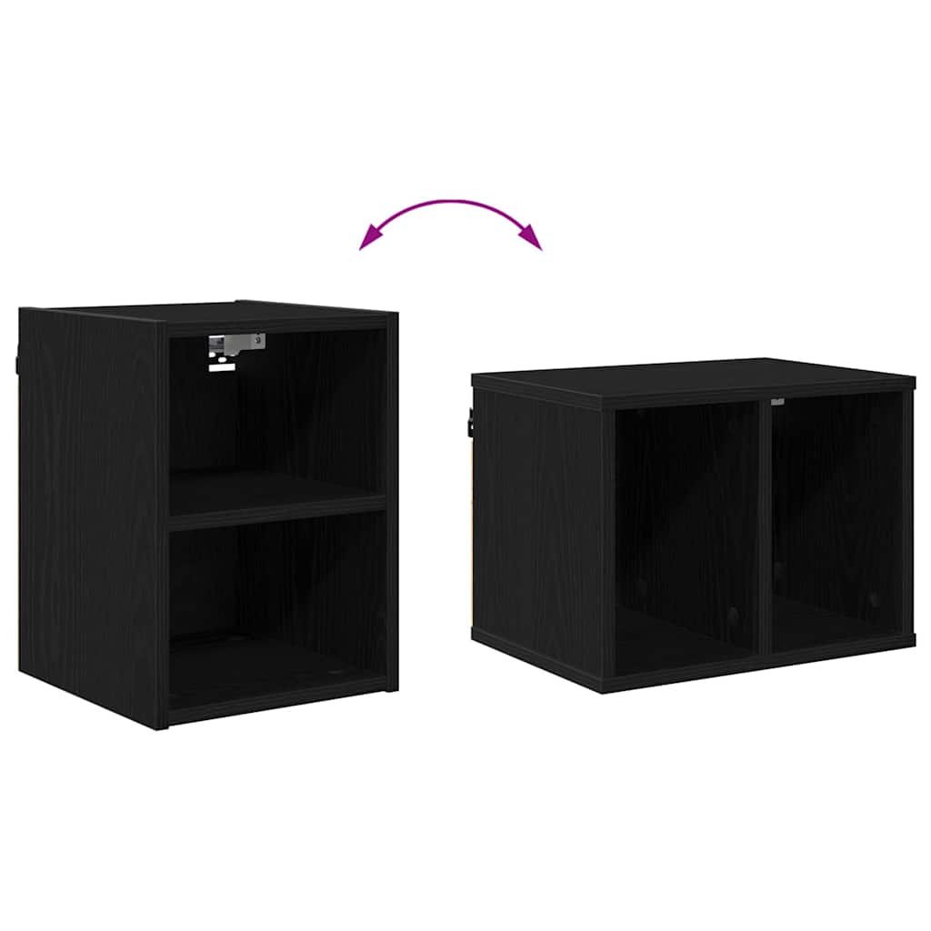 Hängeschrank Schwarz Eichen-Optik 30 x 29,5 x 40 cm