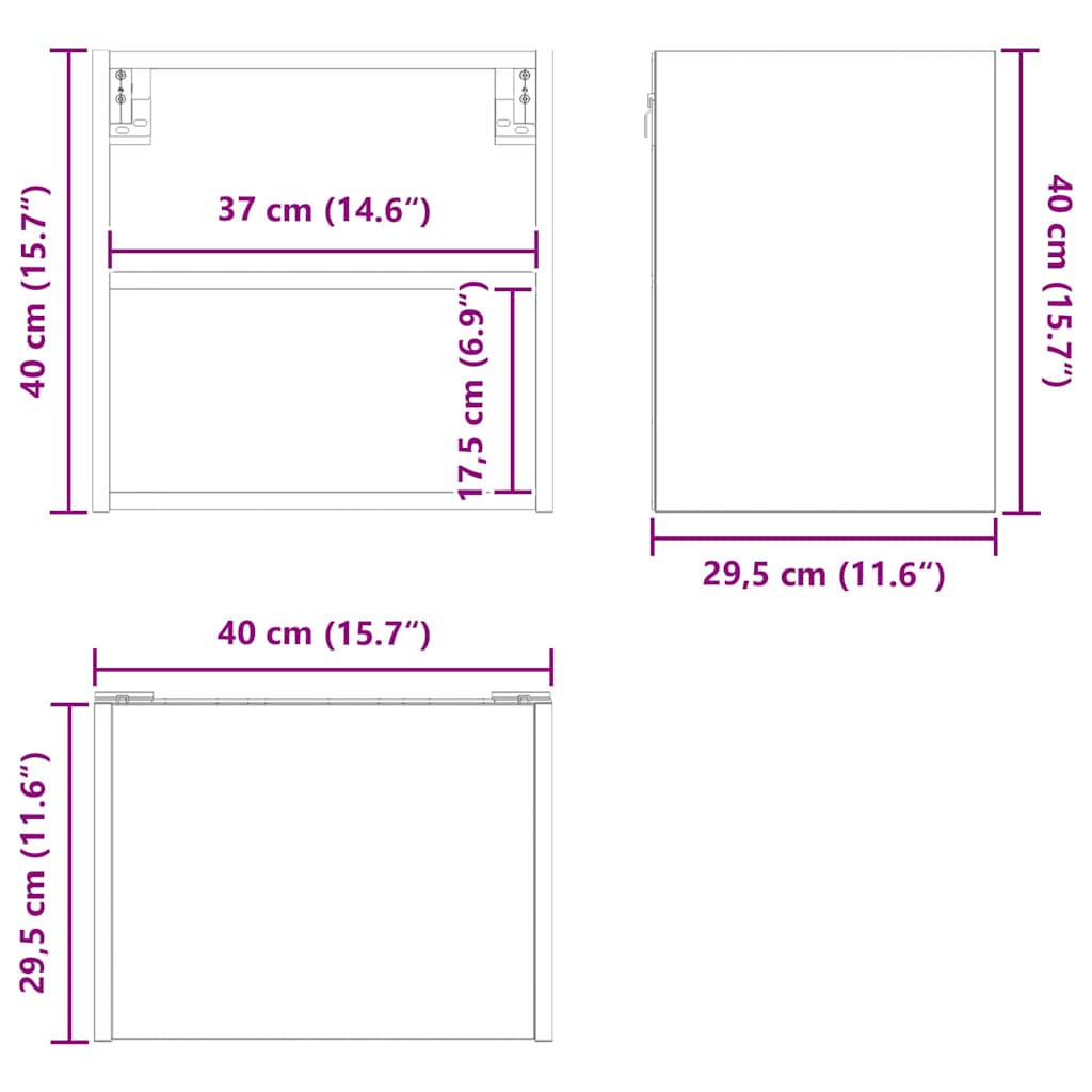 Hängeschrank Weiß 40 x 29,5 x 40 cm Holzwerkstoff