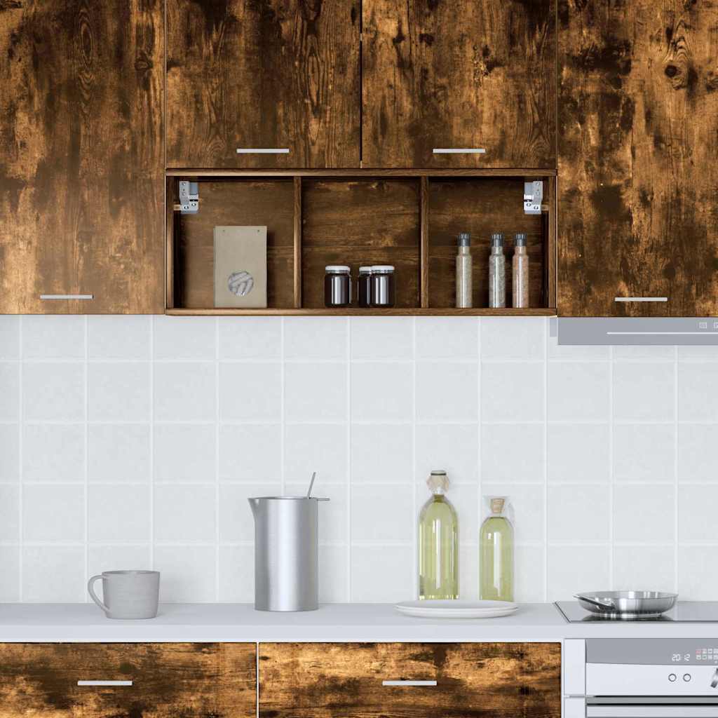 Hängeschrank mit Regal Riga Geräucherte Eiche 30 x 29,5 x 80 cm