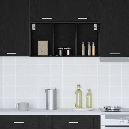 Hängeschrank Schwarz Eichen-Optik 40 x 29,5 x 80 cm
