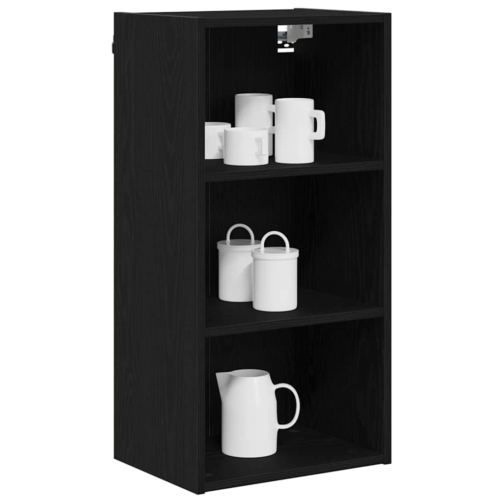 Hängeschrank Schwarz Eichen-Optik 40 x 29,5 x 80 cm
