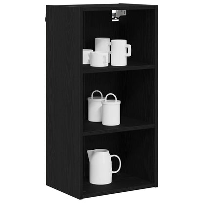 Hängeschrank Schwarz Eichen-Optik 40 x 29,5 x 80 cm