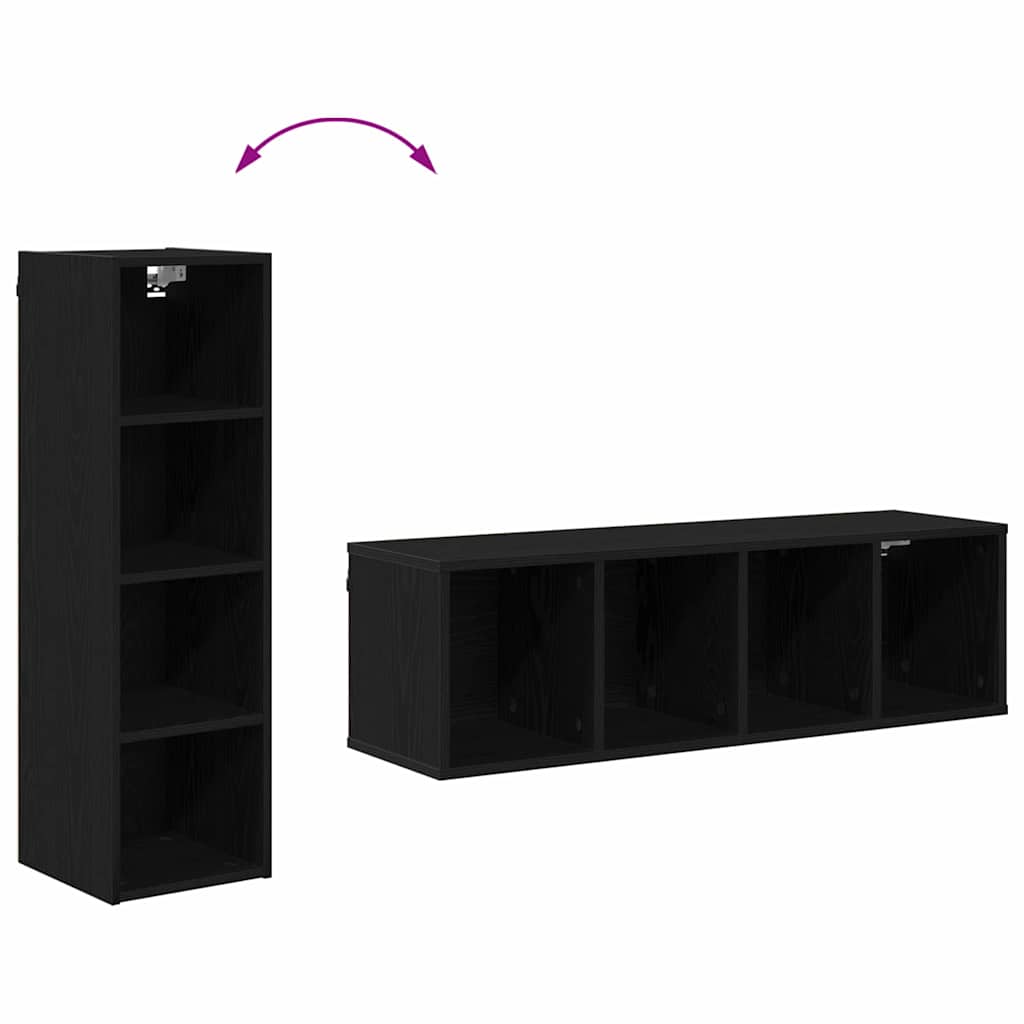 Hängeschrank Schwarz Eichen-Optik 30 x 29,5 x 100 cm