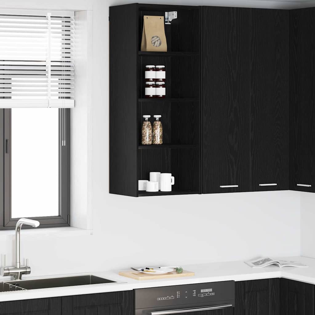 Hängeschrank Schwarz Eichen-Optik 40 x 29,5 x 100 cm