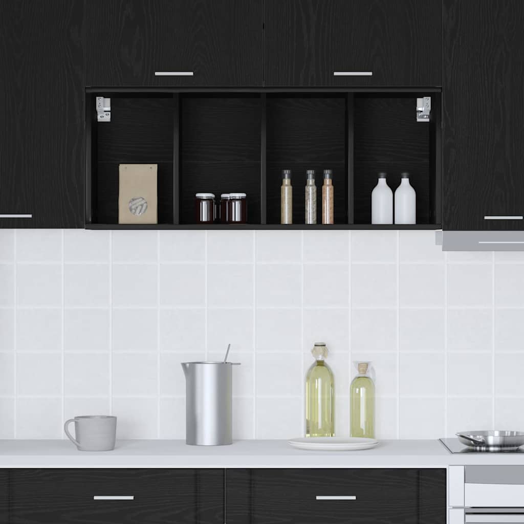 Hängeschrank Schwarz Eichen-Optik 40 x 29,5 x 100 cm