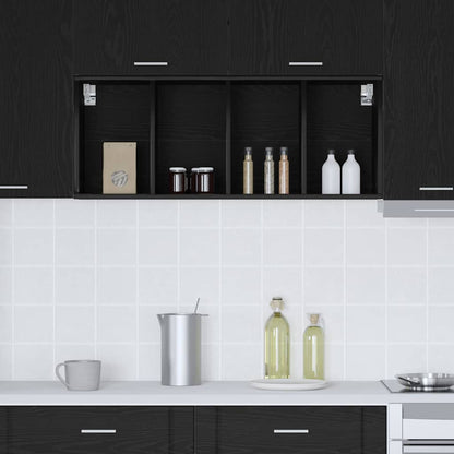 Hängeschrank Schwarz Eichen-Optik 40 x 29,5 x 100 cm