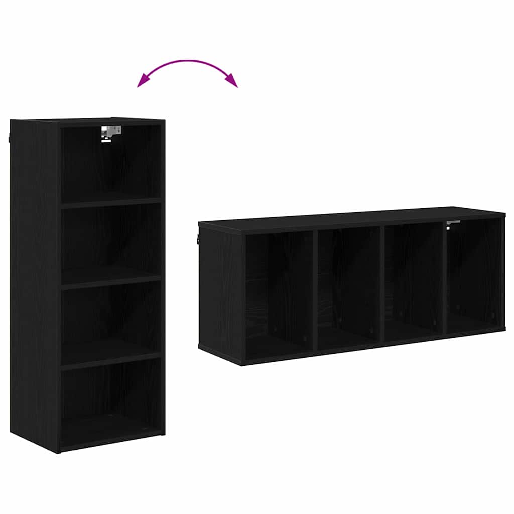 Hängeschrank Schwarz Eichen-Optik 40 x 29,5 x 100 cm