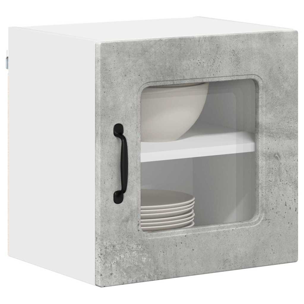 Küchenhängeschrank mit Regal 2 pcs Beton Grau 40 x 31 x 40 cm