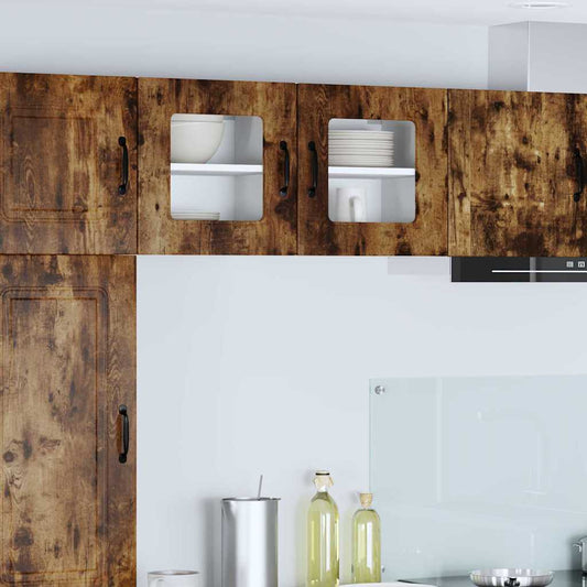 Küchenhängeschrank mit Regal Geräucherte Eiche 40 x 31 x 40 cm