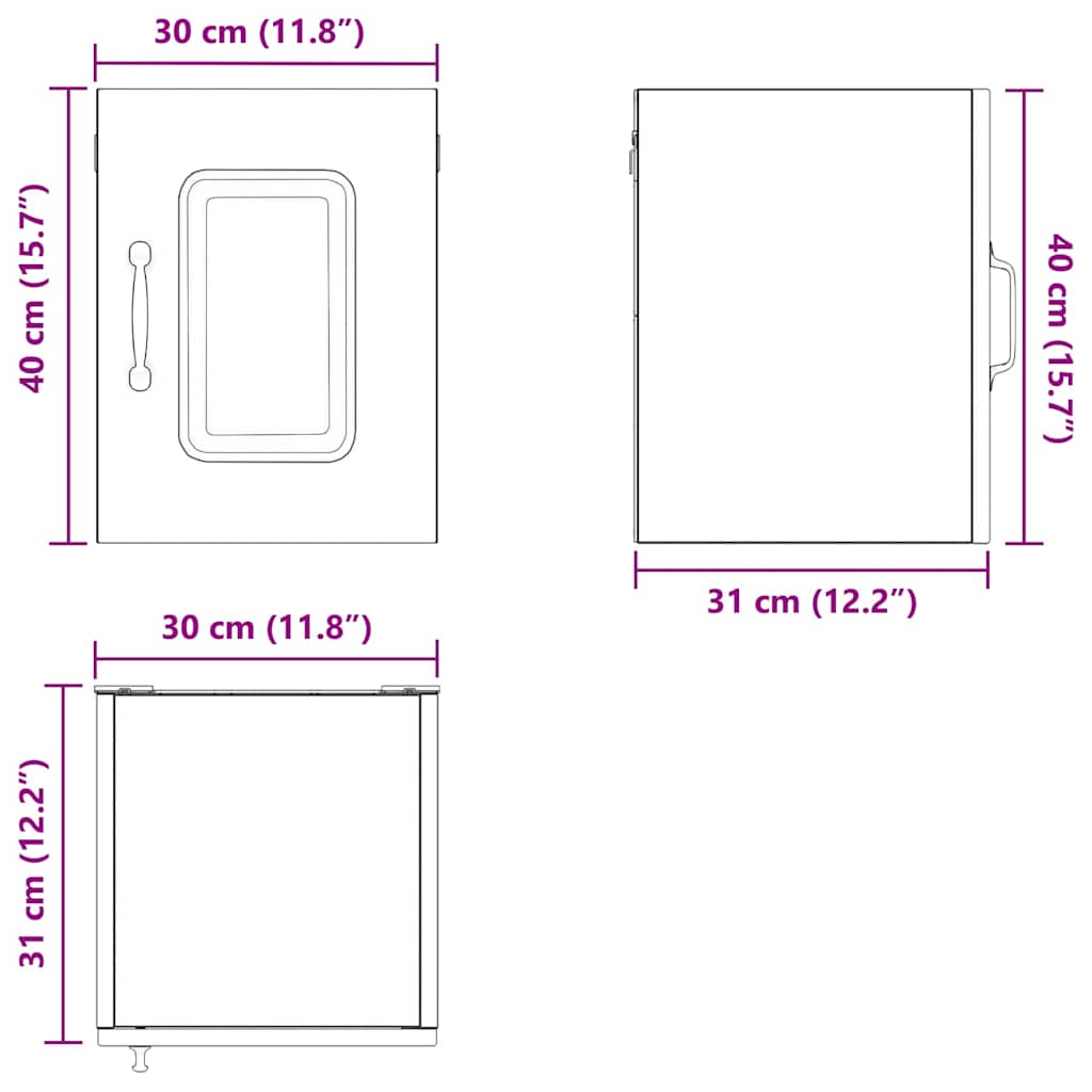 Geschirrspülerfront Kalmar Schwarz 30 x 31 x 40 cm