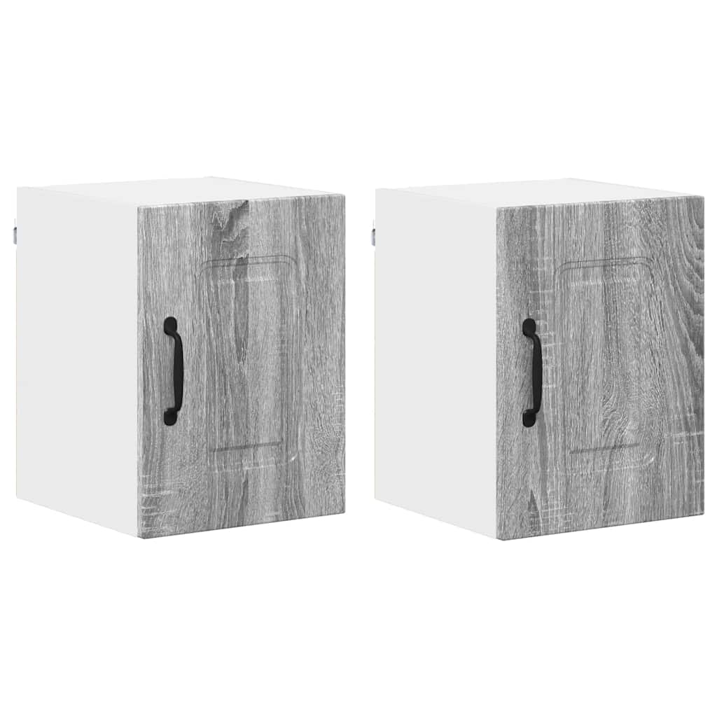 Küchenwandschrank mit Regal 2 pcs Graues Sonoma 30 x 31 x 40 cm