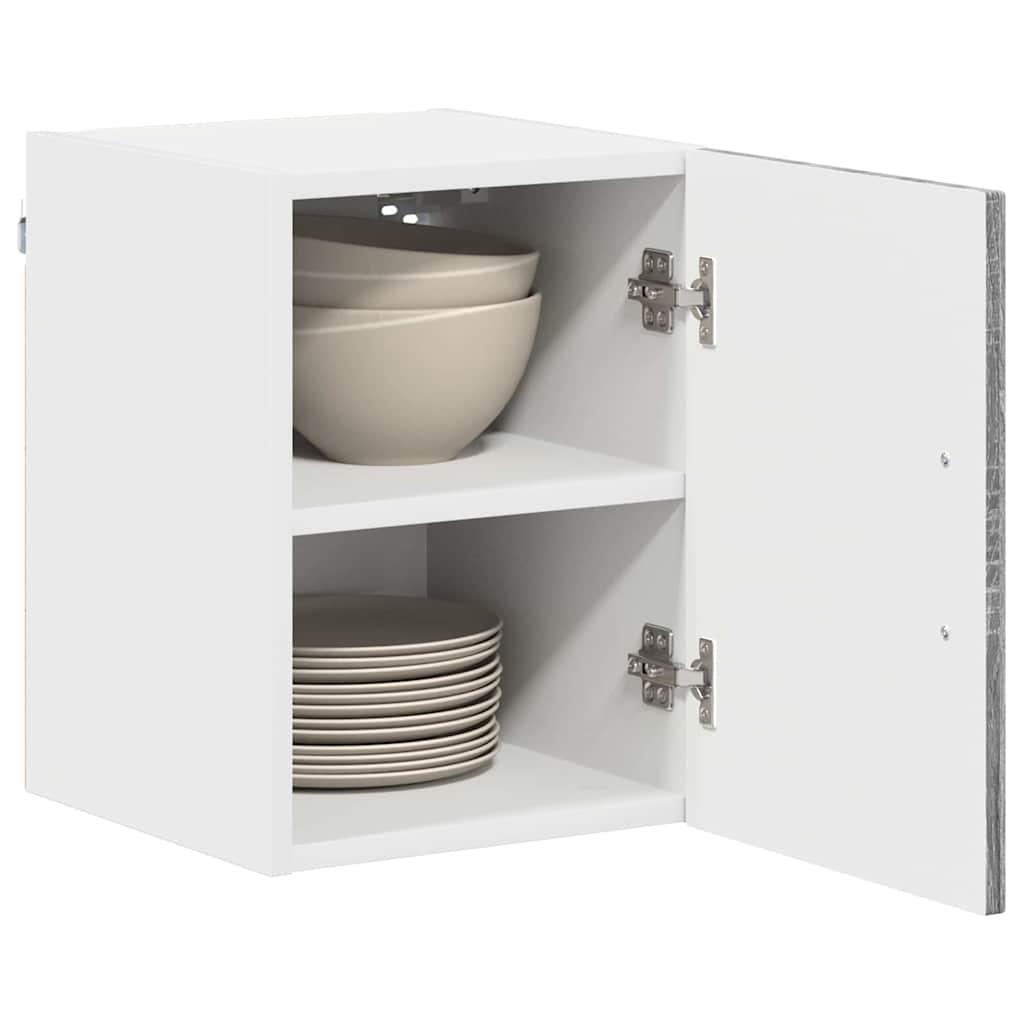 Küchenwandschrank mit Regal 2 pcs Graues Sonoma 30 x 31 x 40 cm