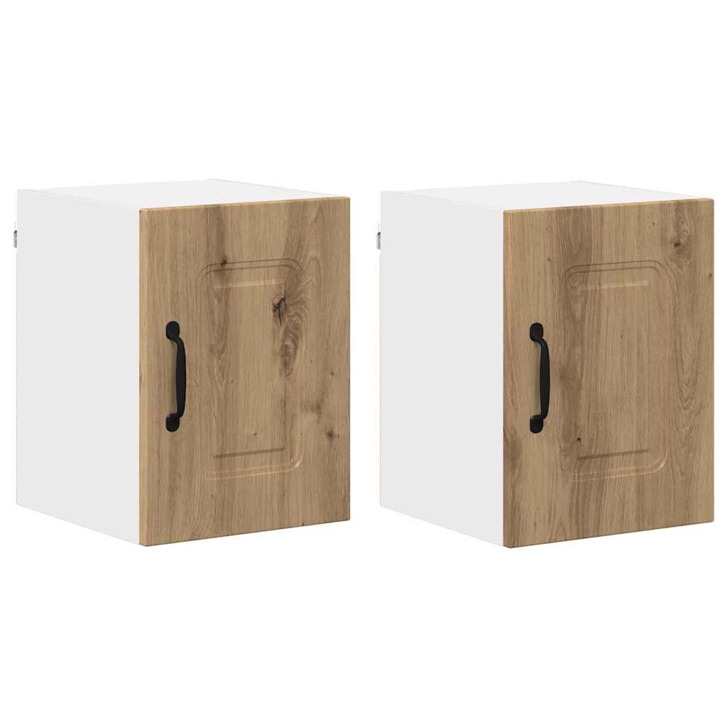 Küchenwandschrank mit Regal 2 pcs Artisan-Eiche 30 x 31 x 40 cm