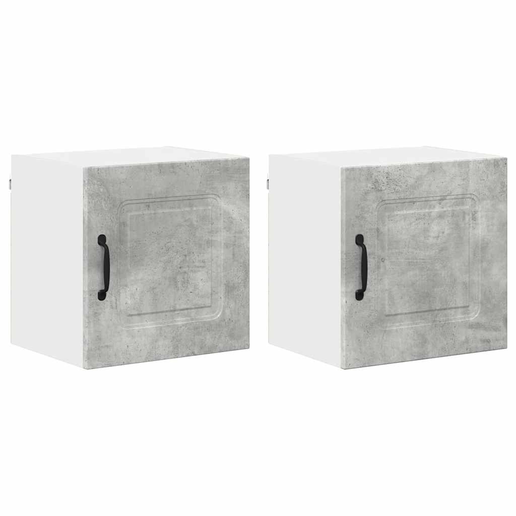 Küchenhängeschrank mit Regal 2 pcs Beton Grau 40 x 31 x 40 cm