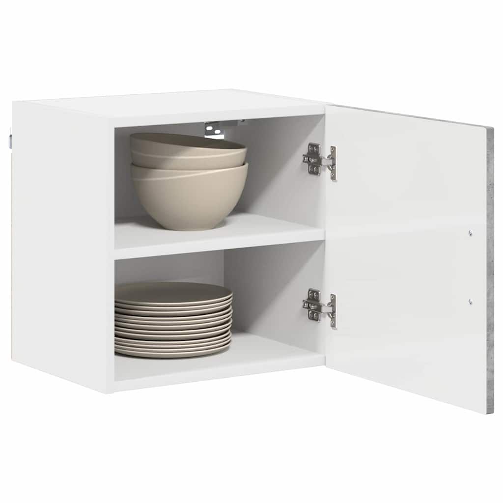 Küchenhängeschrank mit Regal 2 pcs Beton Grau 40 x 31 x 40 cm