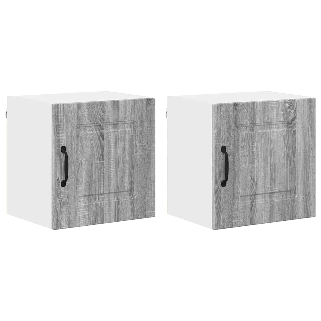 Küchenwandschrank mit Regal 2 pcs Graues Sonoma 40 x 31 x 40 cm