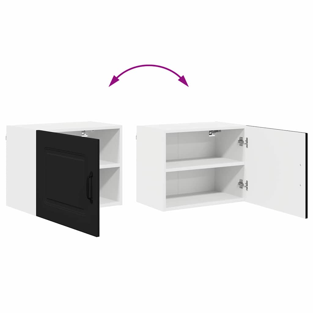 Küchenwandschrank mit Tür Schwarz 50 x 31 x 40 cm Holzwerkstoff