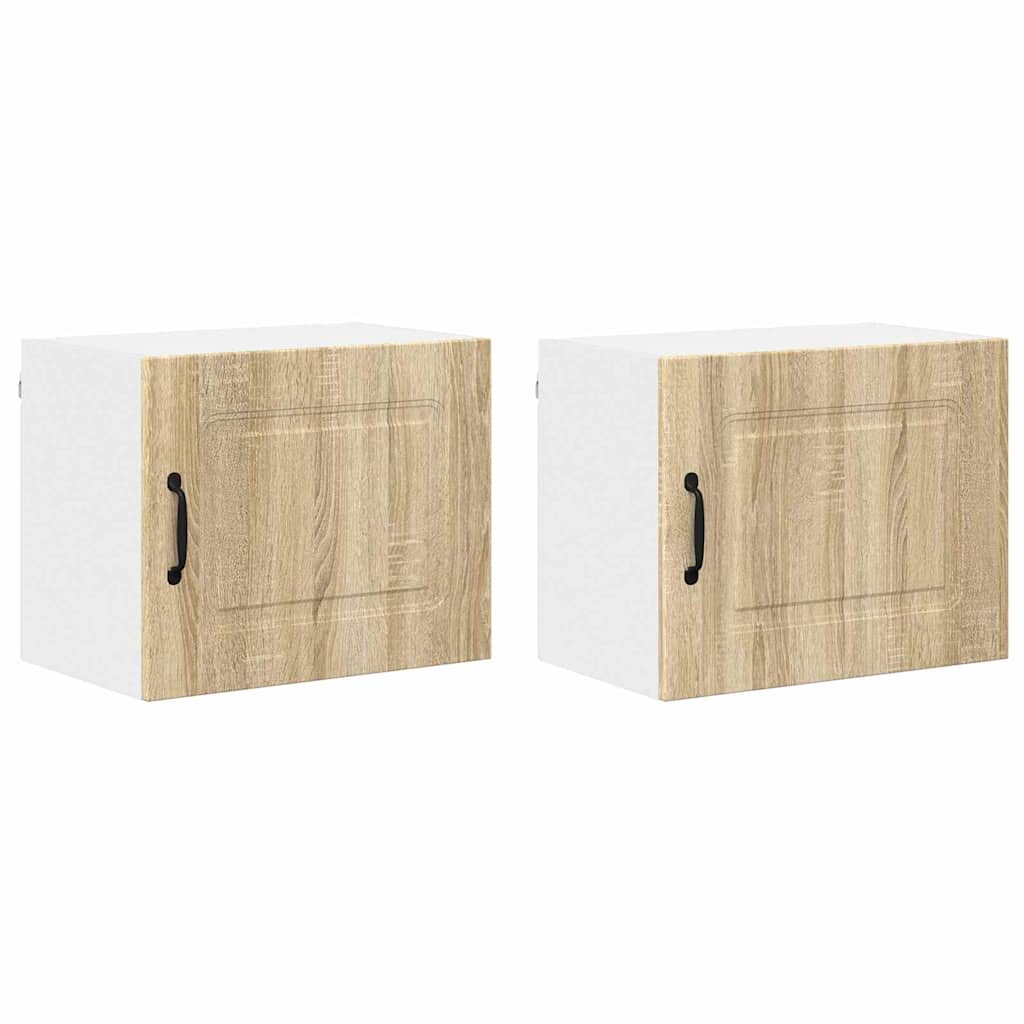Küchenhängeschrank mit Regal 2 pcs Sonoma-Eiche 50 x 31 x 40 cm