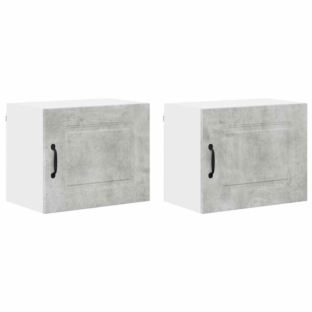 Küchenhängeschrank mit Regal 2 pcs Beton Grau 50 x 31 x 40 cm
