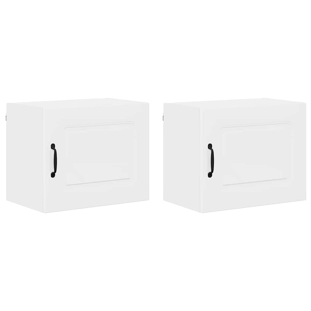 Küchenwandschrank mit Tür 2 pcs Hochglanz Weiß 50 x 31 x 40 cm