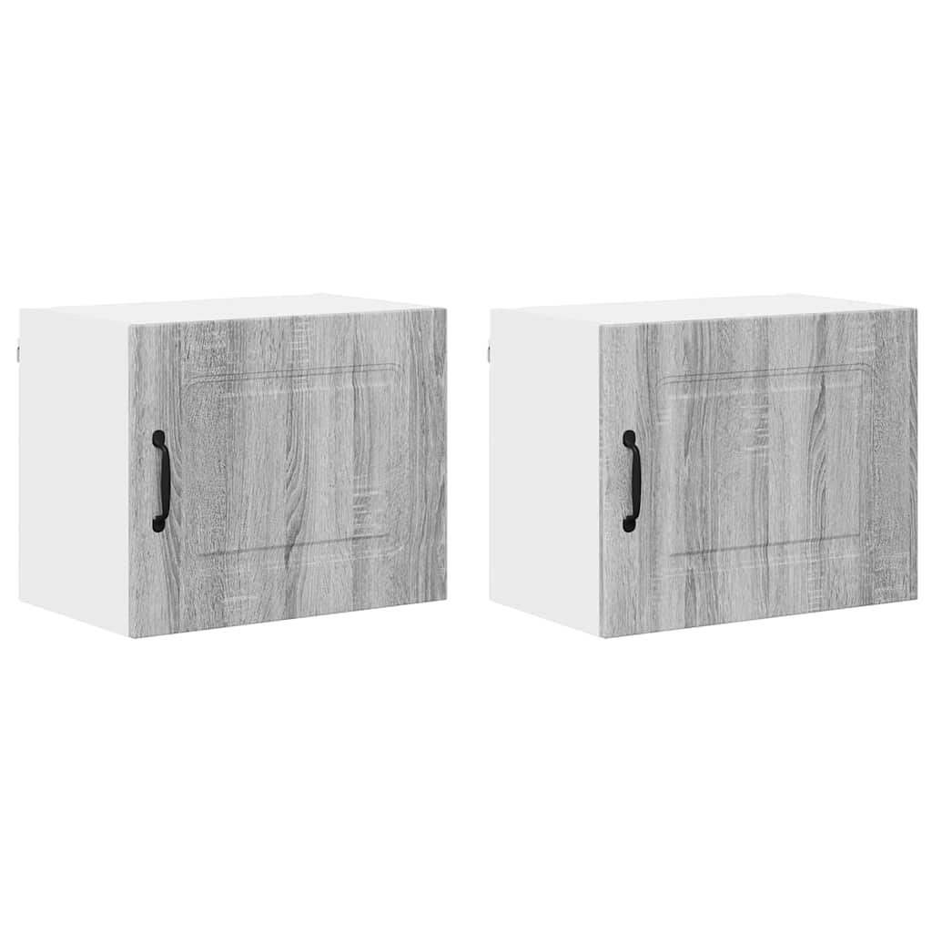 Küchenwandschrank mit Regal 2 pcs Graues Sonoma 50 x 31 x 40 cm