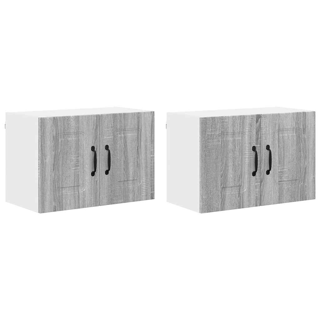 Küchenwandschrank mit Regal 2 pcs Graues Sonoma 60 x 31 x 40 cm