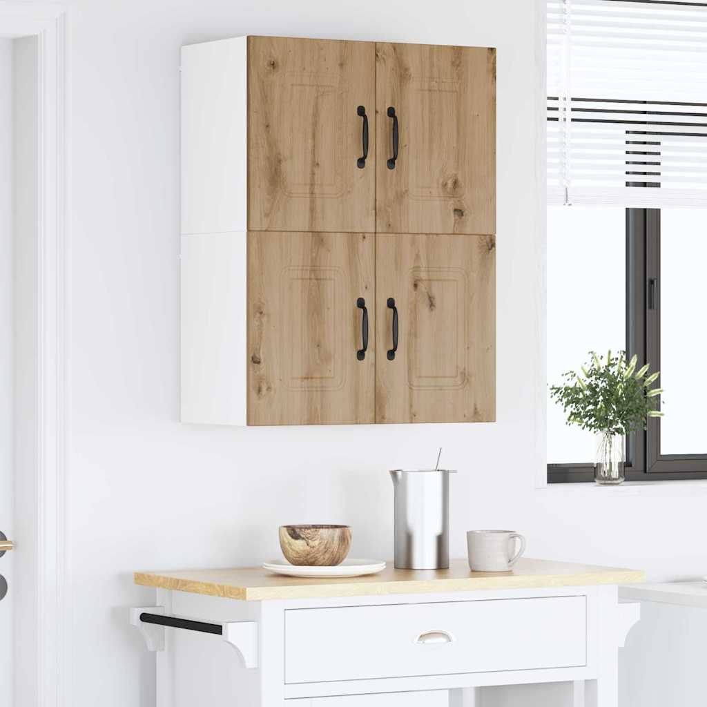 Küchenwandschrank mit Regal 2 pcs Artisan-Eiche 60 x 31 x 40 cm
