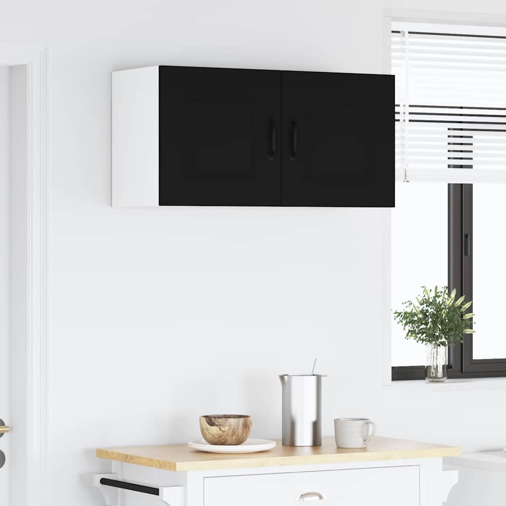 Küchenwandschrank mit Tür Schwarz 80 x 31 x 40 cm Holzwerkstoff