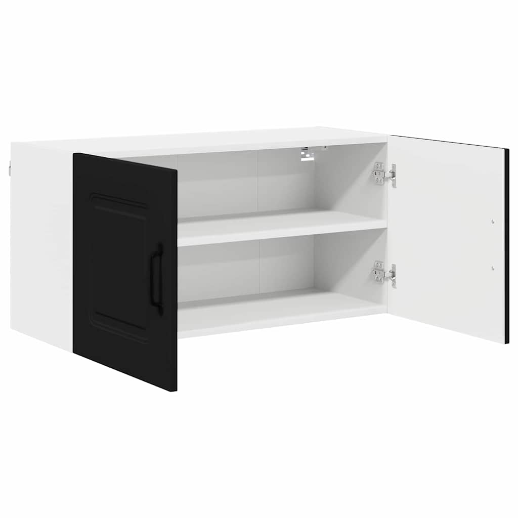 Küchenwandschrank mit Tür Schwarz 80 x 31 x 40 cm Holzwerkstoff