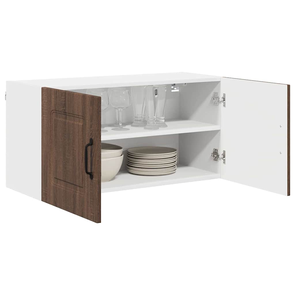 Küchenhängeschrank mit Regal Braun Eichen-Optik 80 x 31 x 40 cm