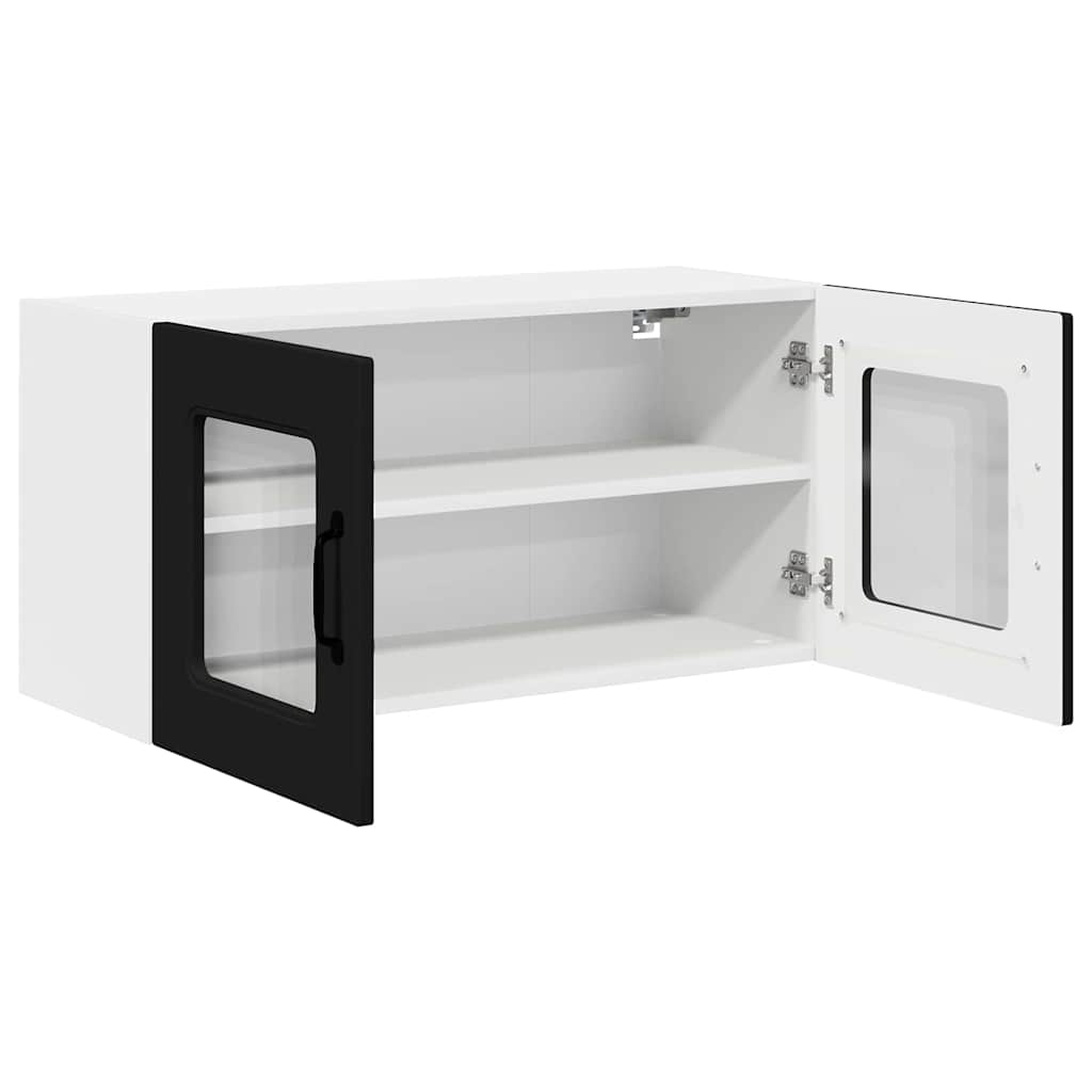 Küchenwandschrank mit Tür Schwarz 80 x 31 x 40 cm Holzwerkstoff