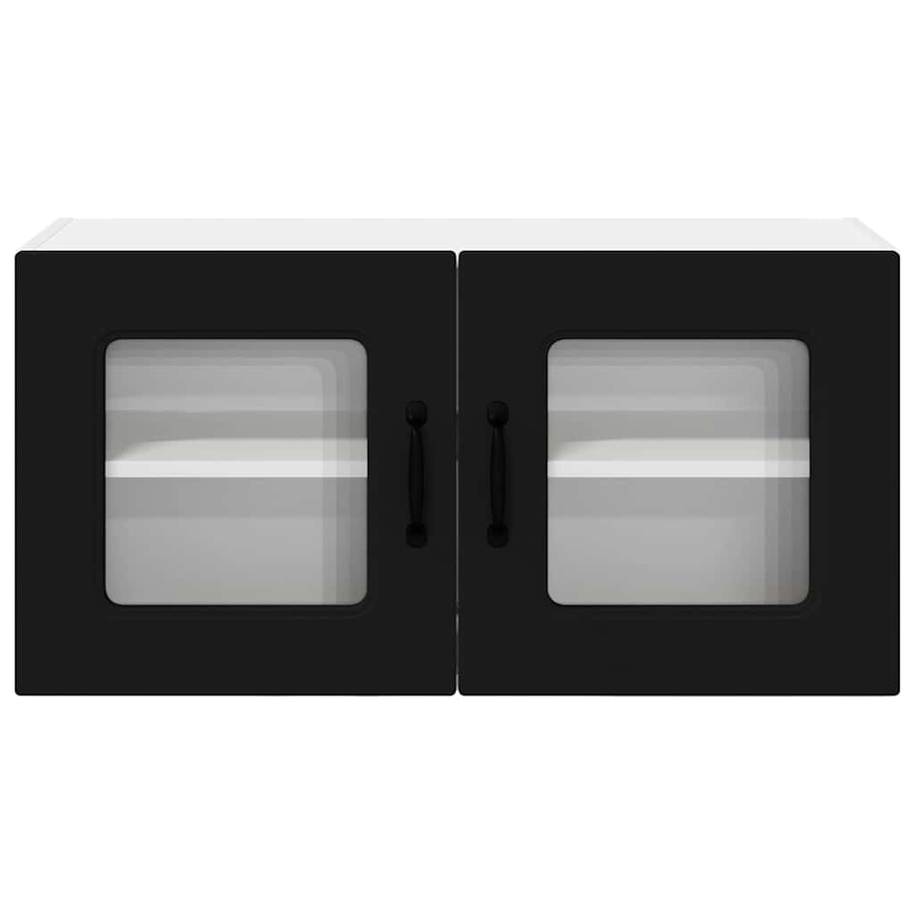 Küchenwandschrank mit Tür Schwarz 80 x 31 x 40 cm Holzwerkstoff