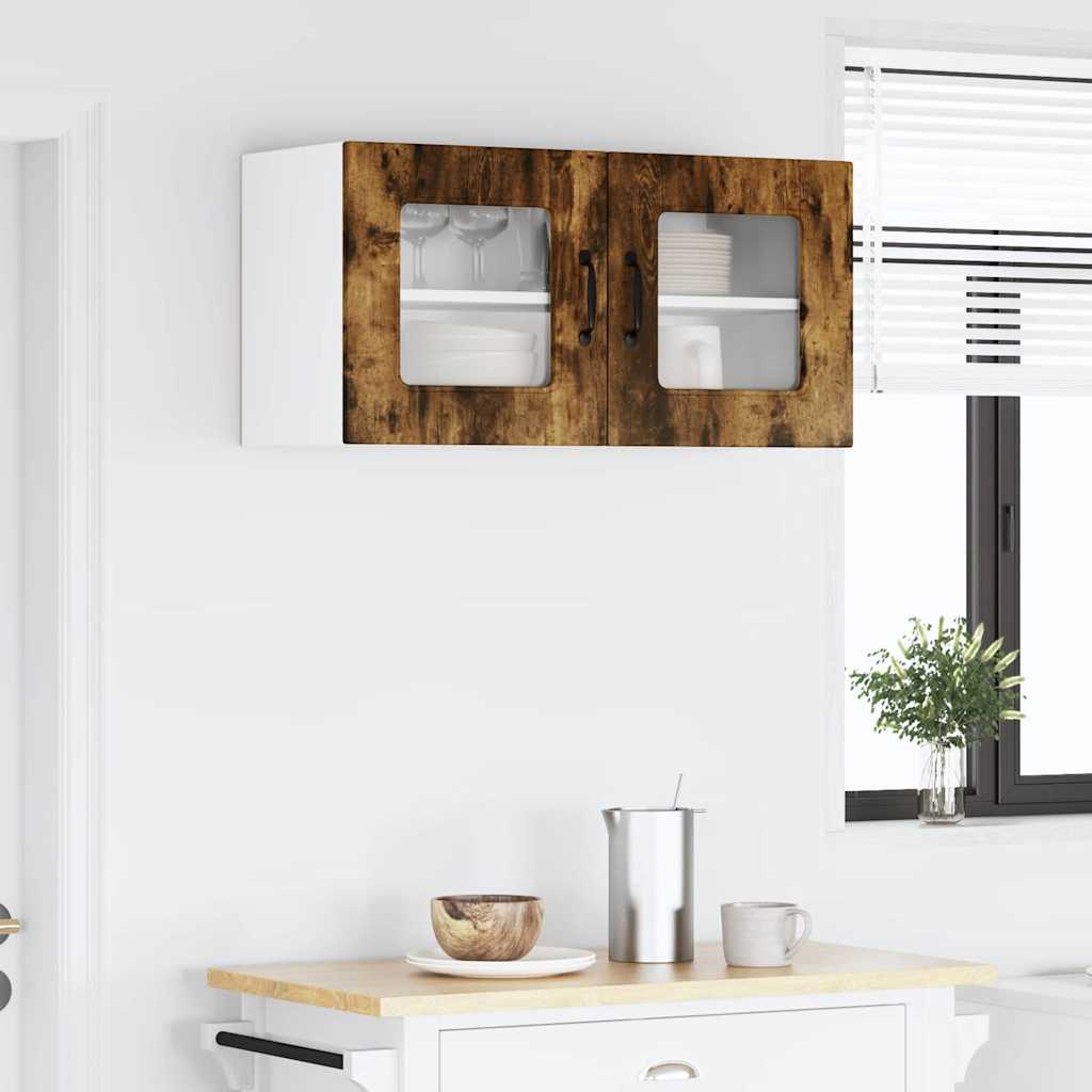 Küchenhängeschrank mit Regal Geräucherte Eiche 80 x 31 x 40 cm