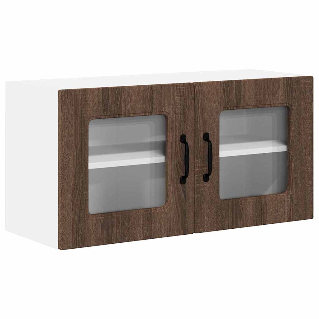 Küchenhängeschrank mit Regal Braun Eichen-Optik 80 x 31 x 40 cm