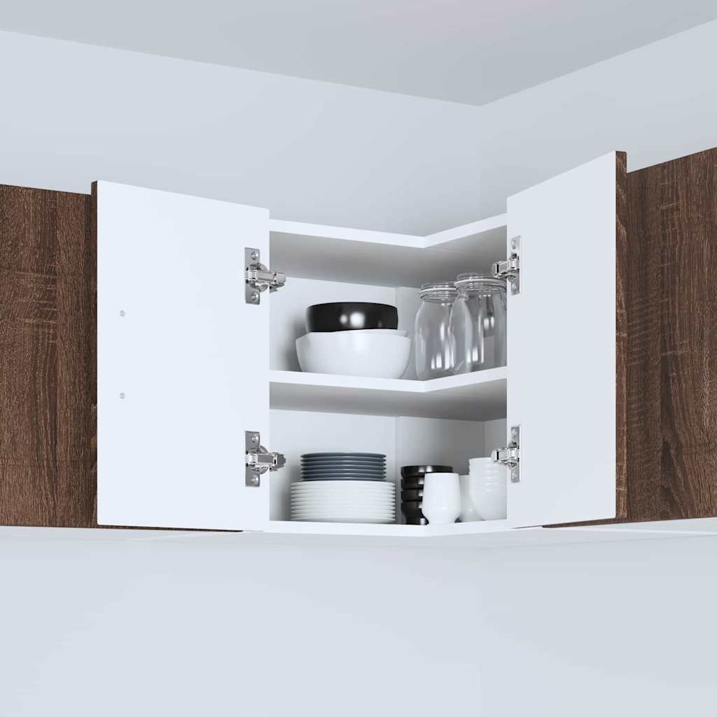 Küchenhängeschrank mit Regal Braun Eichen-Optik 57 x 57 x 40 cm